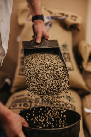 Coffee Beans being poured out